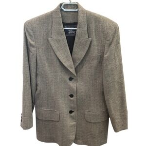 Vintage Burberrys Women's Blazer Size 8 – 100% Wool Tweed – Made in US– Longline